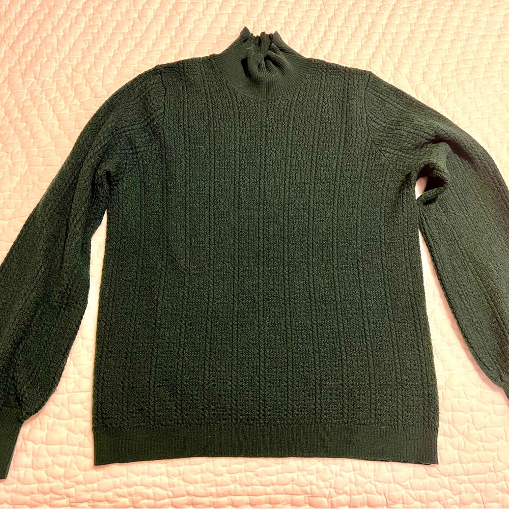 Sezane Green Cowl Neck Sweater